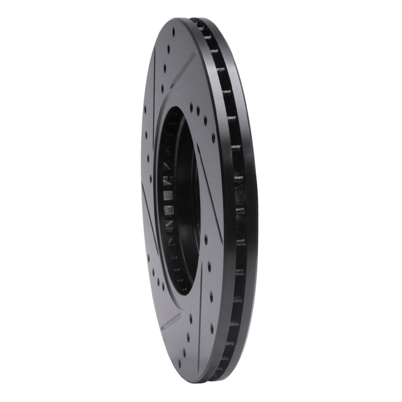 Ford Fiesta Brake Rotor (1) - Front Right - R1 Concepts - Drilled & Slotted - Black - `14-`23